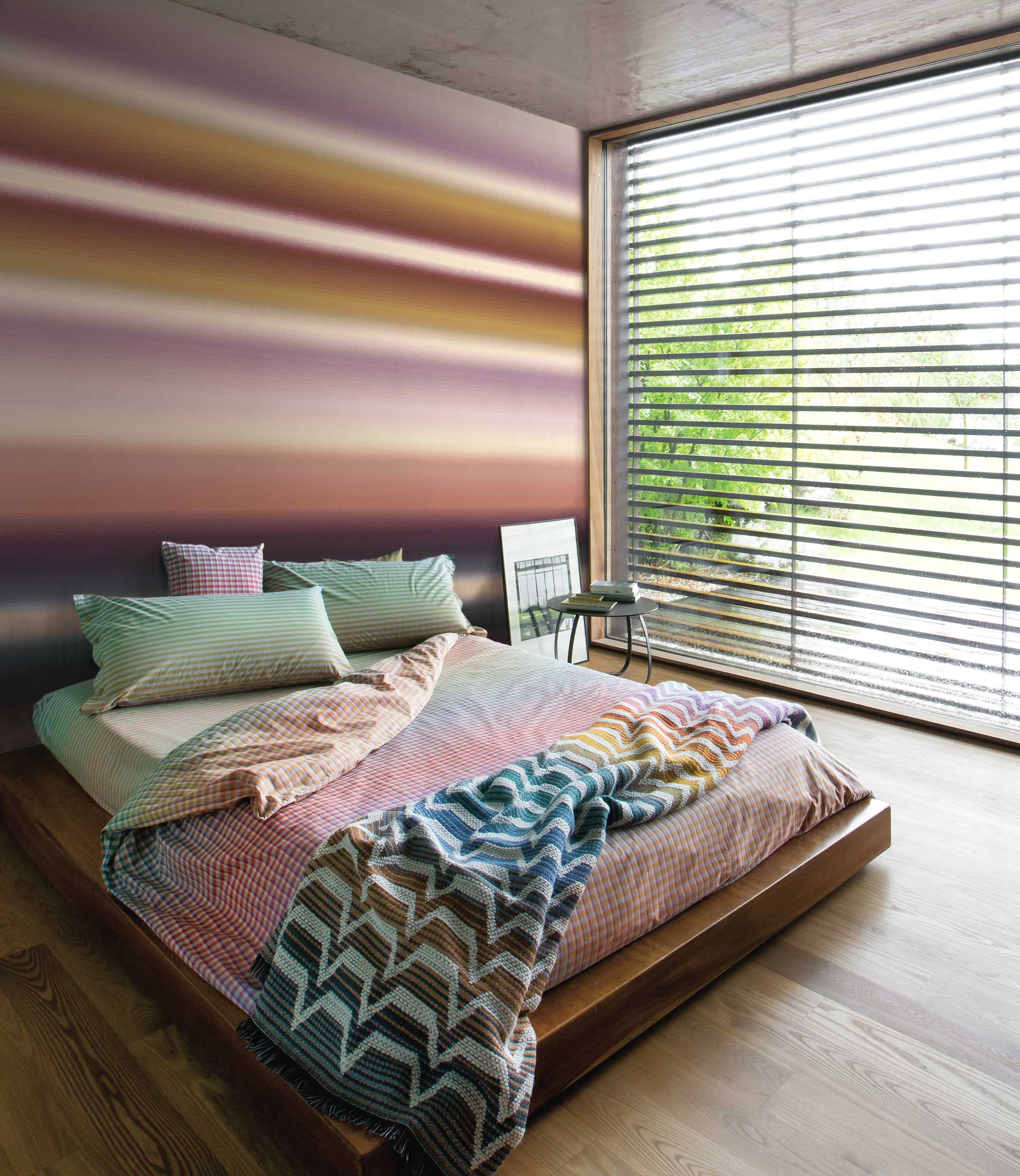 Wohnzimmer Tapeten Paneel aus Italien changierend Streifen